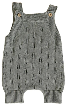 Mebie Baby Grey Embellished Short Knit Romper