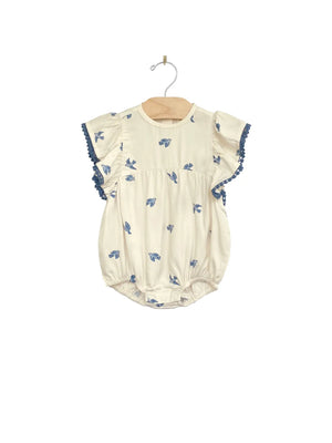 City Mouse Studio Flutter Romper-Bluebirds