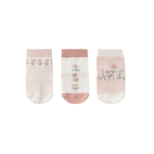 Floral Non Slip Baby Sock Set 3 Pk