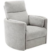 Brixy Radius PLUS power swivel glider recliner in Mineral Grey, angled view