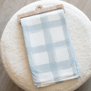 Village Baby Soft and Stretchy Knit Swaddle Blanket- French Gingham