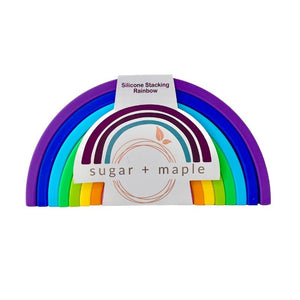 Sugar + Maple 9 pc Silicone Stacking Rainbow