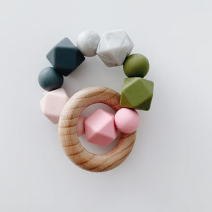Sugar + Maple Silicone + Beechwood Teether