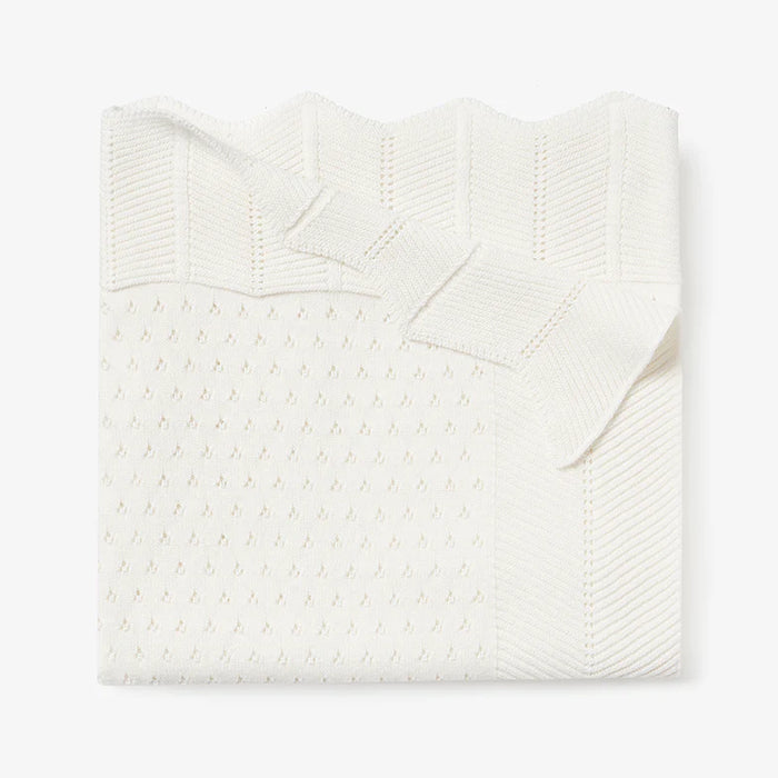 Elegant Baby-Pointelle Blanket/White 30x40